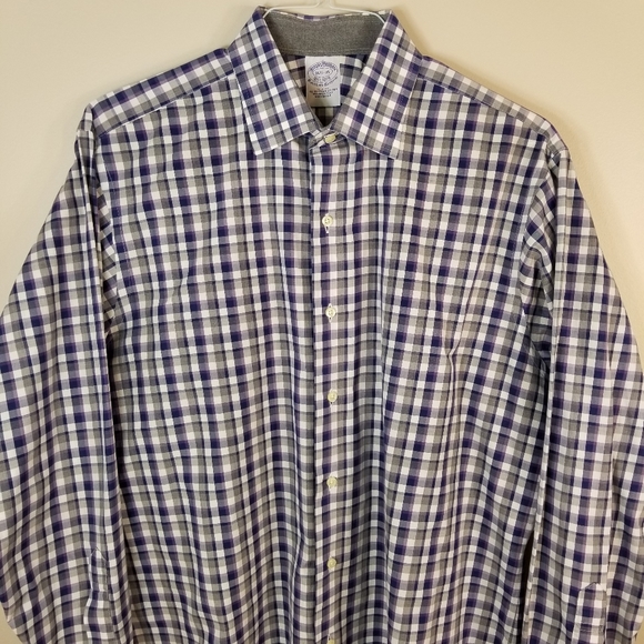 Brooks Brothers Slim Fit Gingham Dress Shirt 16.5 - Picture 16 of 16